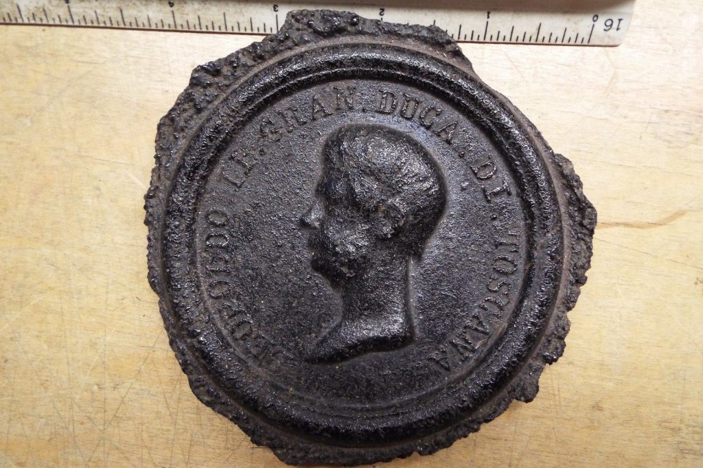 leopoldo ii tuscany 1859 vesuvius lava medallion